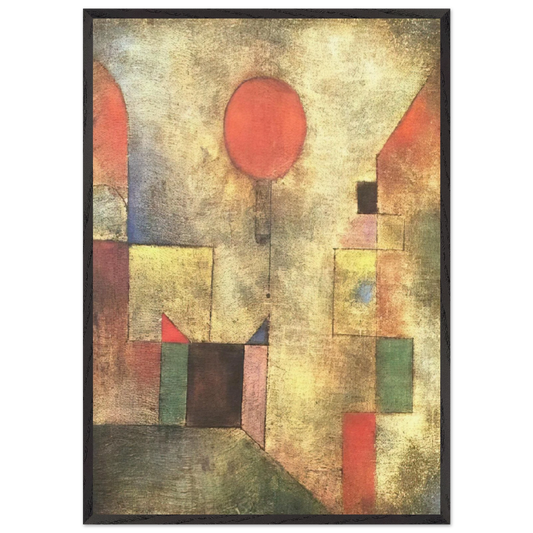 RED BALLOON 1922 - Paul Klee 70x100 cm / 28x40 inches Framed Art Print – Black Wooden Frame