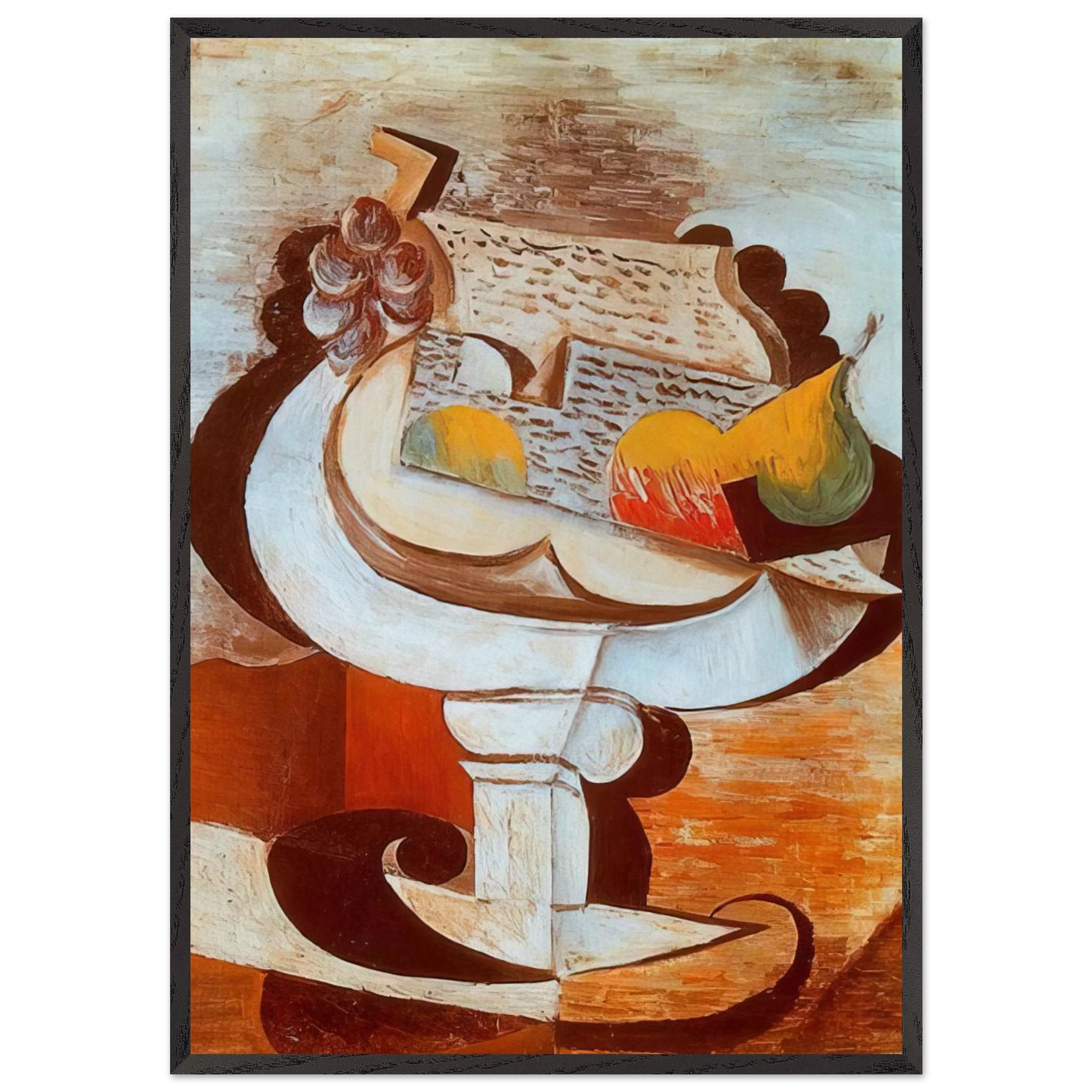 Fruit dish - Pablo Picasso Framed Art Print – Black Wooden Frame - Default Title - -Framed Art Print