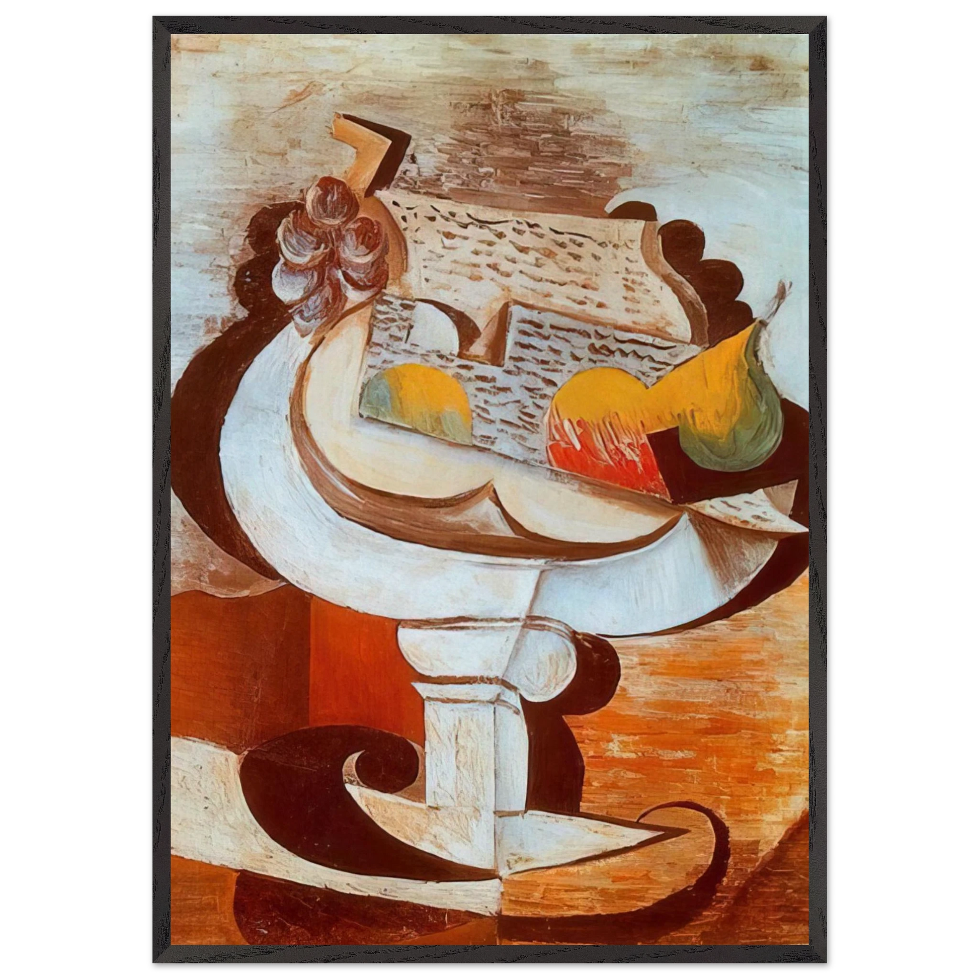 Fruit dish - Pablo Picasso Framed Art Print – Black Wooden Frame - Default Title - -Framed Art Print