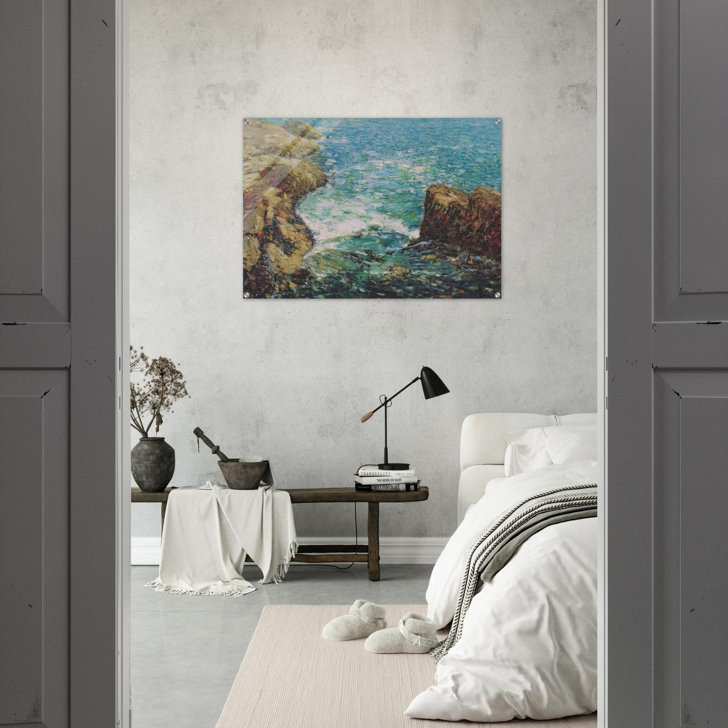 Surf and Rocks - Childe Hassam Acrylic Print - 70x100 cm / 28x40″ inches