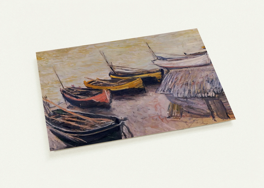 Boats on the Beach By claude monet Pack of 10 Post Cards | claude monet Post Cards | A6 (10.5 x 14.8 cm) - 4.1 x 5.8 inches