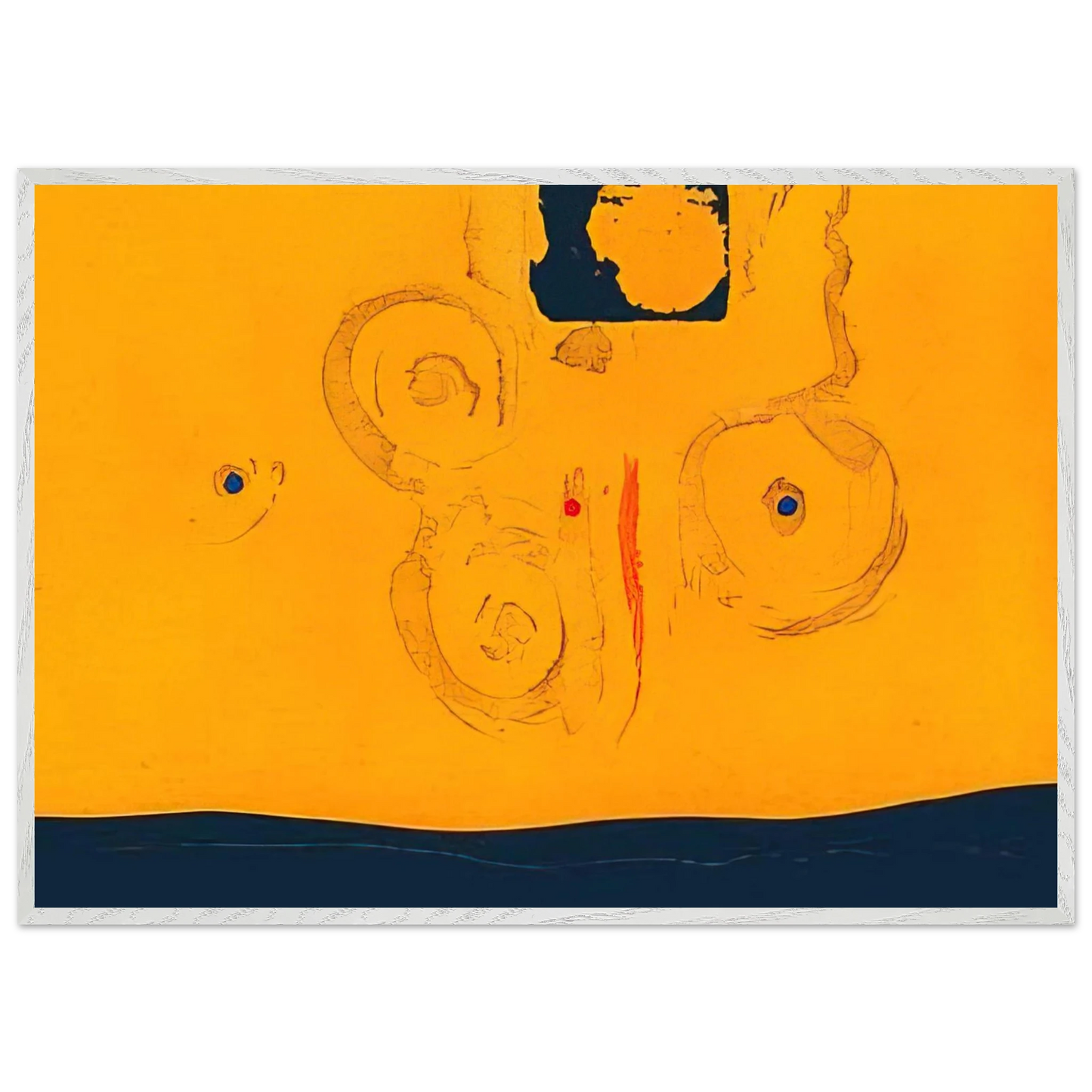Helen Frankenthaler - Plaza Real - 1988 Wall art - 27x35 cm / 11x14 inches - Premium Wooden Framed Poster With Fine Art Paper - Wood frame