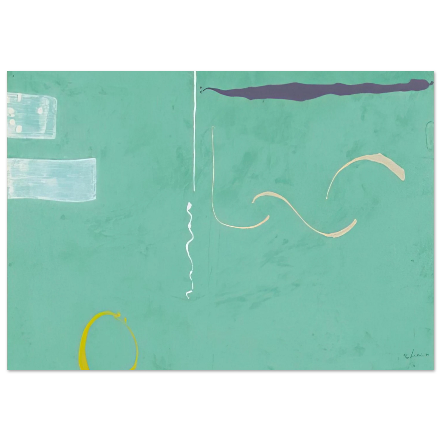 Helen Frankenthaler - Tahiti - 1989 Wall art - 27x35 cm / 11x14 inches - Premium Wooden Framed Poster With Fine Art Paper - Black frame