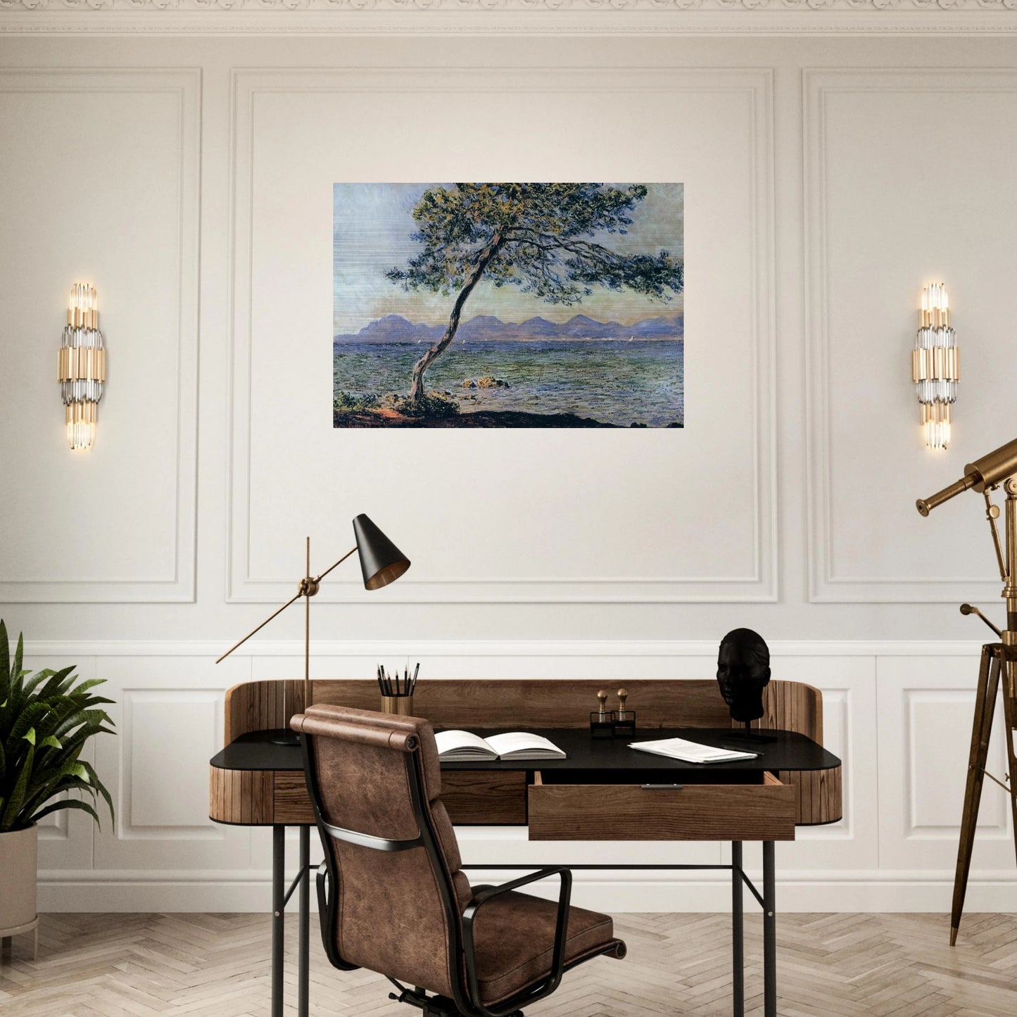 At Cap d'Antibes - claude monet Brushed Aluminum Print - 70x100 cm / 28x40 inches | claude monet Aluminum Print | claude monet Prints