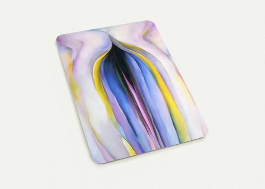 Grey Line With Black, Blue And Yellow By Georgia O'Keeffe Pack of 10 Post Cards | Georgia O'Keeffe Post Cards | A6 (10.5 x 14.8 cm) - 4.1 x 5.8 inches