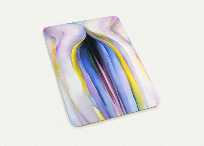 Grey Line With Black, Blue And Yellow By Georgia O'Keeffe Pack of 10 Post Cards | Georgia O'Keeffe Post Cards | A6 (10.5 x 14.8 cm) - 4.1 x 5.8 inches