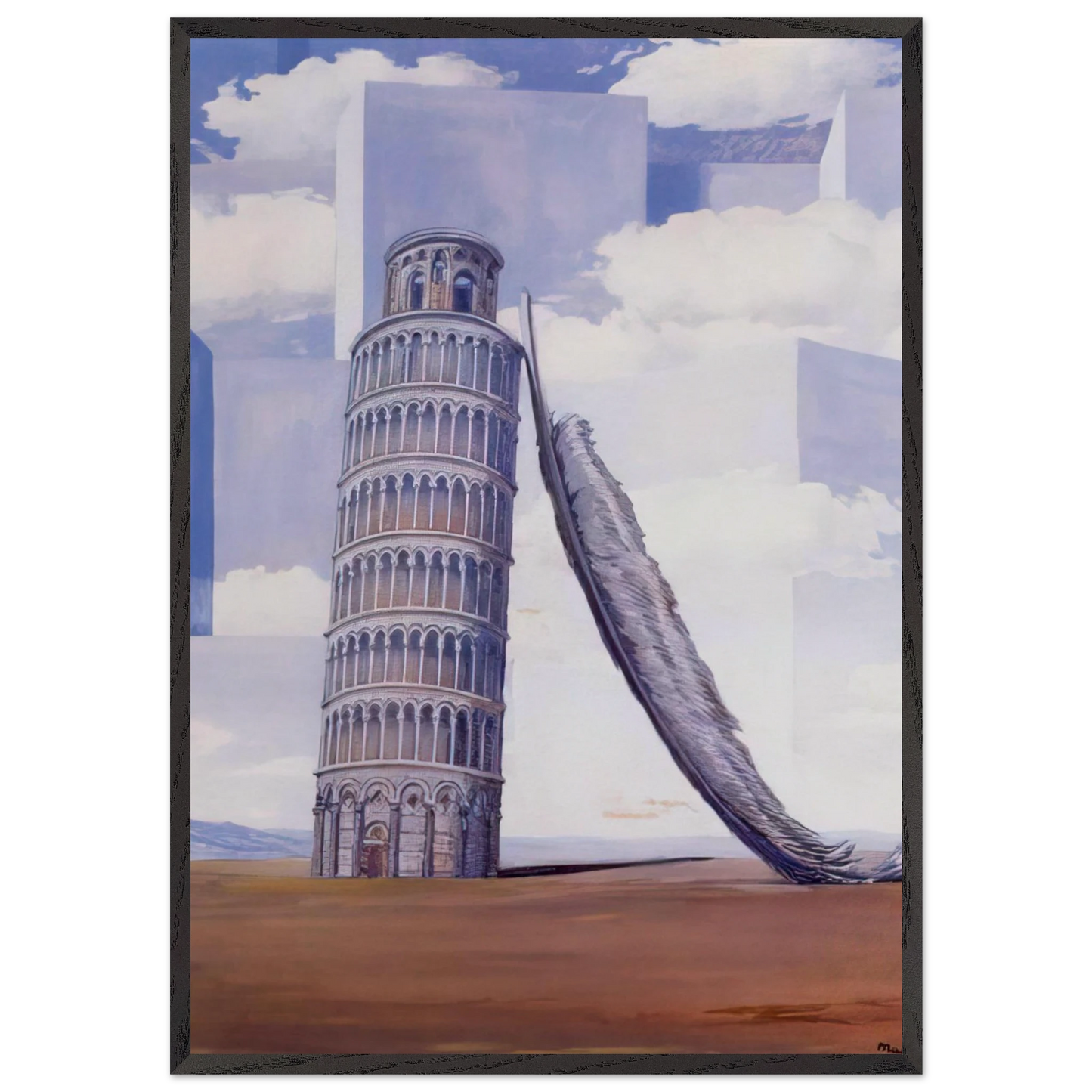 MEMORY OF A JOURNEY 1955 - Rene Magritte Framed Art Print – Black Wooden Frame - Default Title - -Framed Art Print