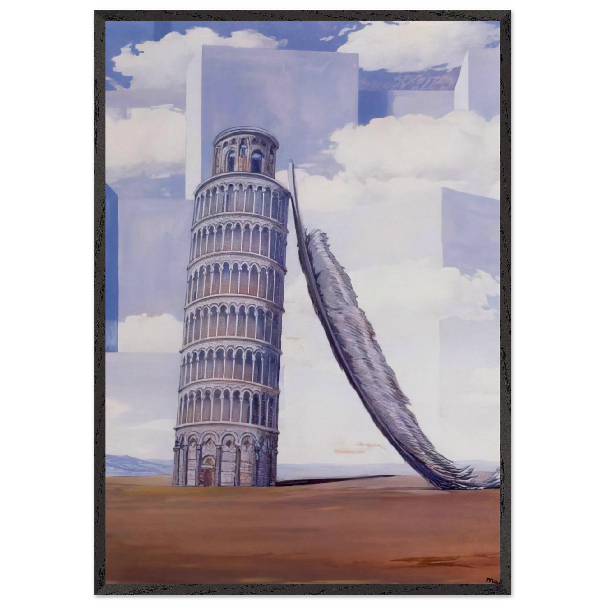 MEMORY OF A JOURNEY 1955 - Rene Magritte Framed Art Print – Black Wooden Frame - Default Title - -Framed Art Print