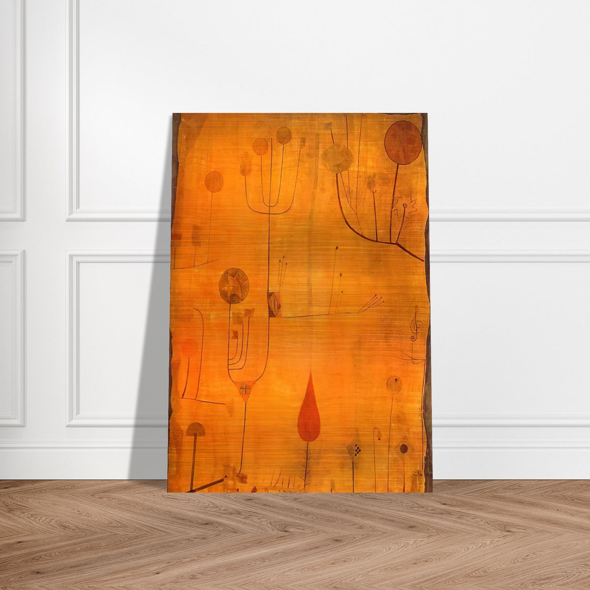 FRUITS ON RED 1930 - Paul Klee Brushed Aluminum Print - 70x100 cm / 28x40 inches | Paul Klee Aluminum Print | Paul Klee Prints