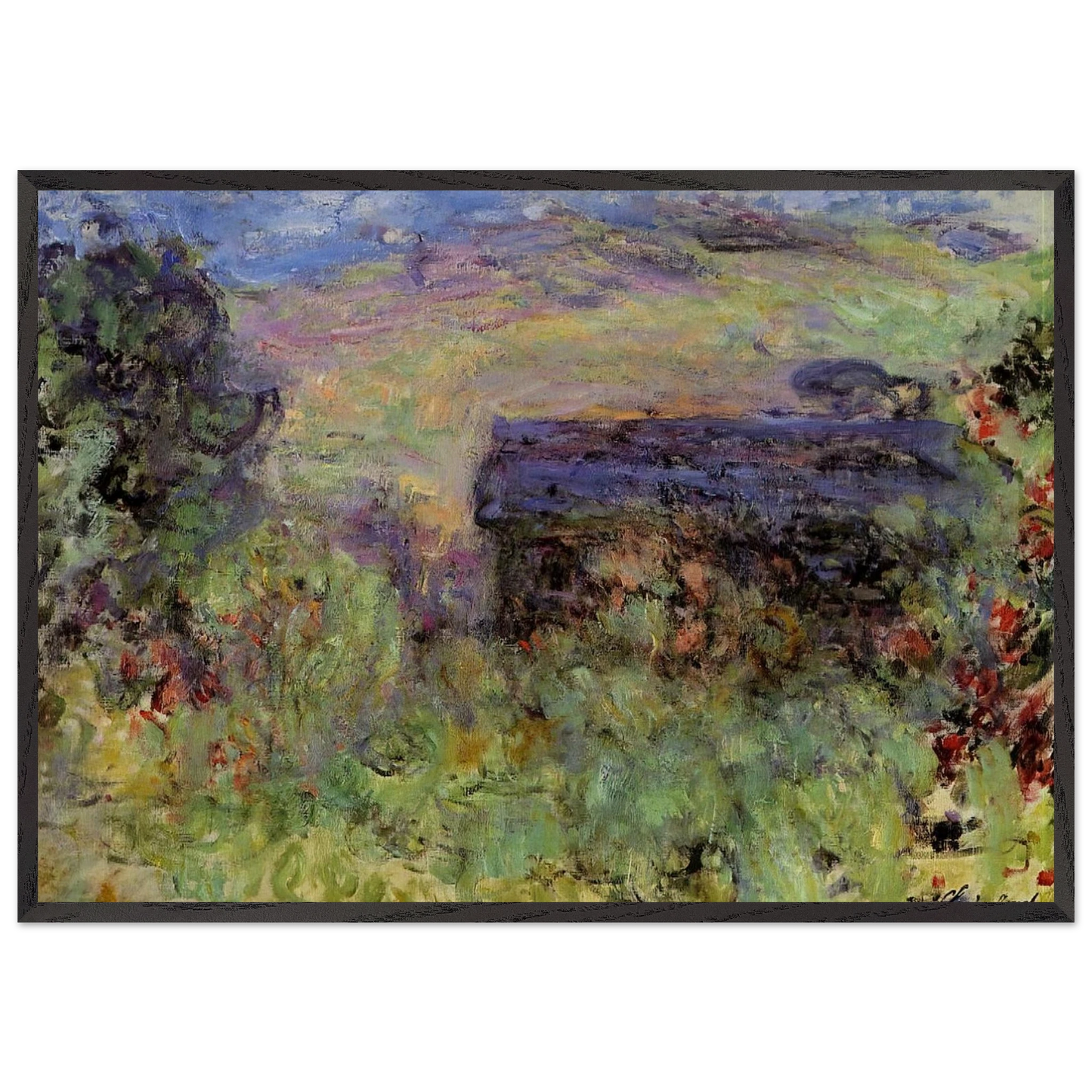 The House Seen through the Roses - claude monet Framed Art Print – Black Wooden Frame - Default Title - -Framed Art Print