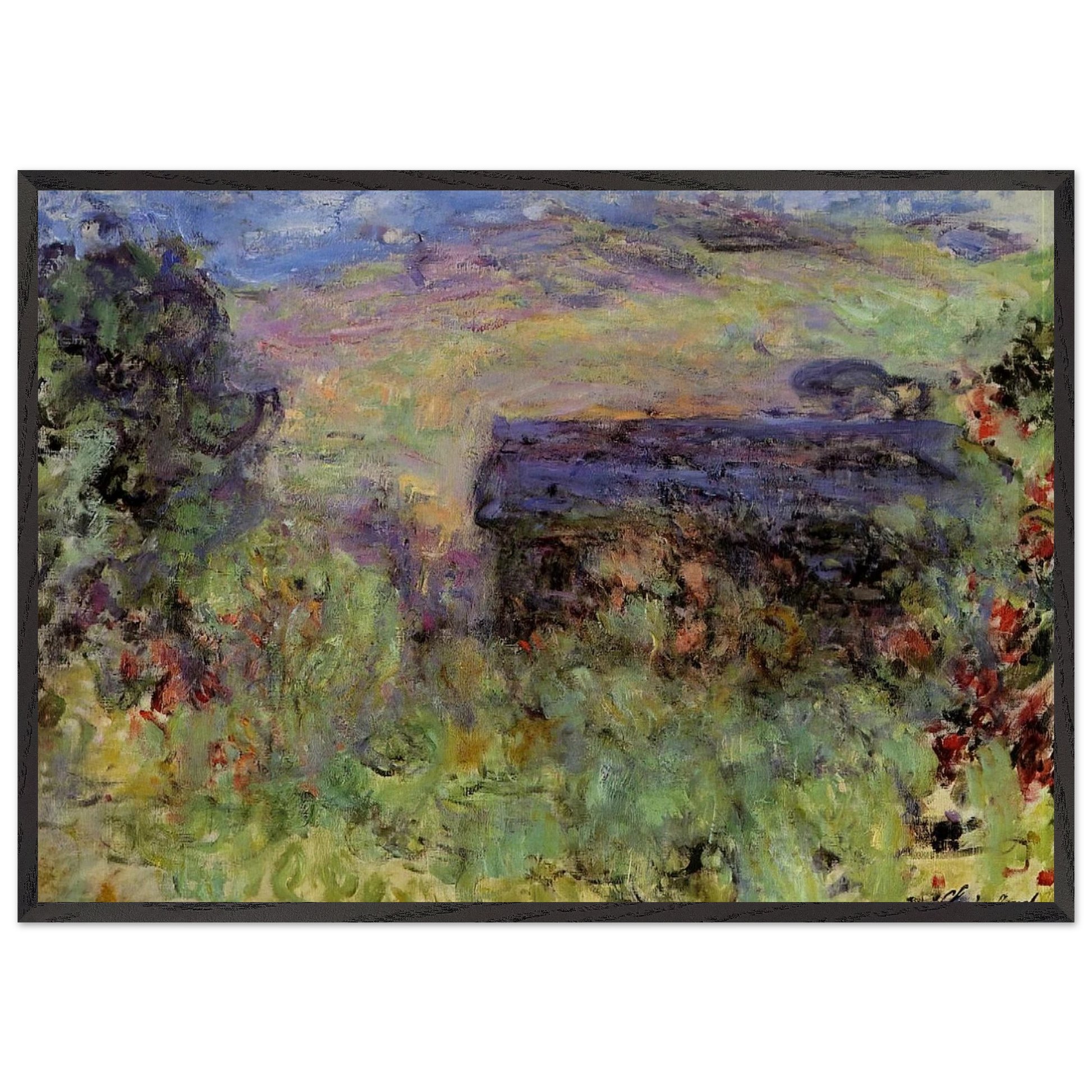 The House Seen through the Roses - claude monet Framed Art Print – Black Wooden Frame - Default Title - -Framed Art Print