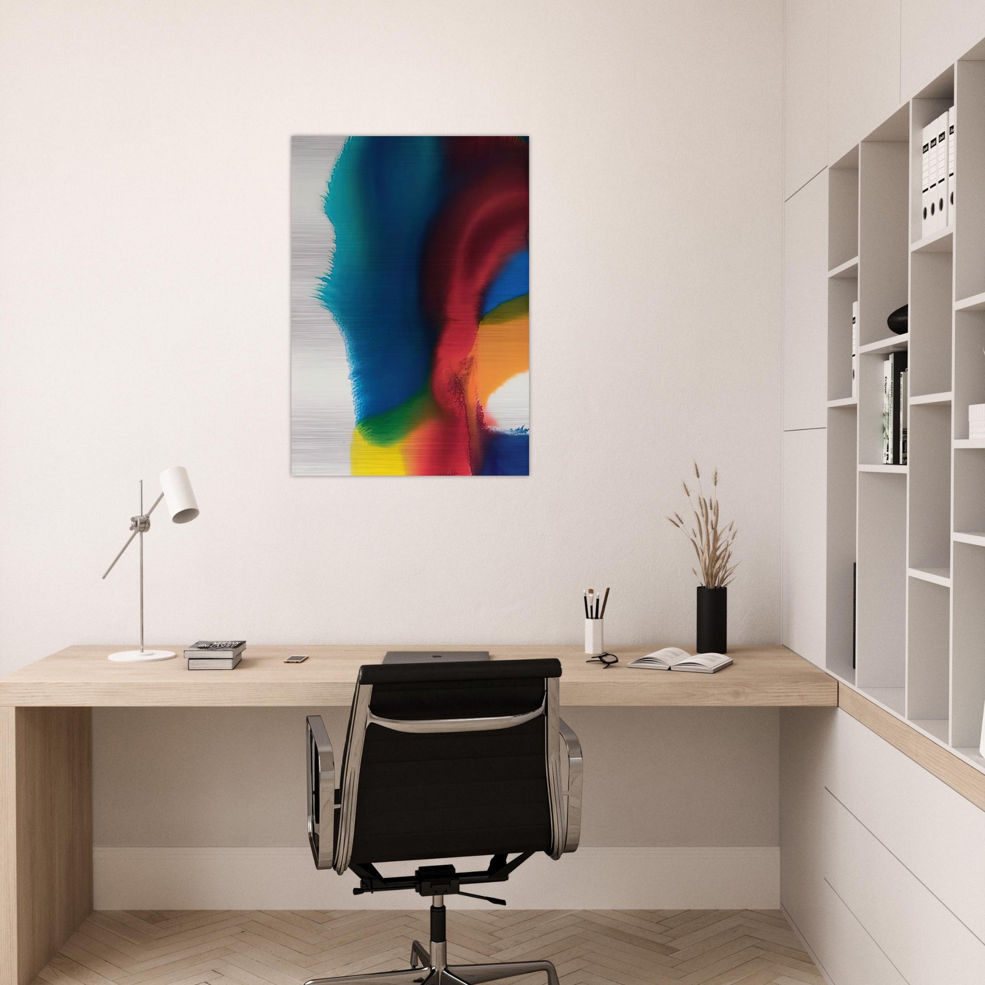 Rainbow Bleed - Color Field Painting, Lyrical Abstraction - Paul Jenkins Brushed Aluminum Print - 70x100 cm / 28x40 inches | Paul Jenkins Aluminum Print | Paul Jenkins Prints