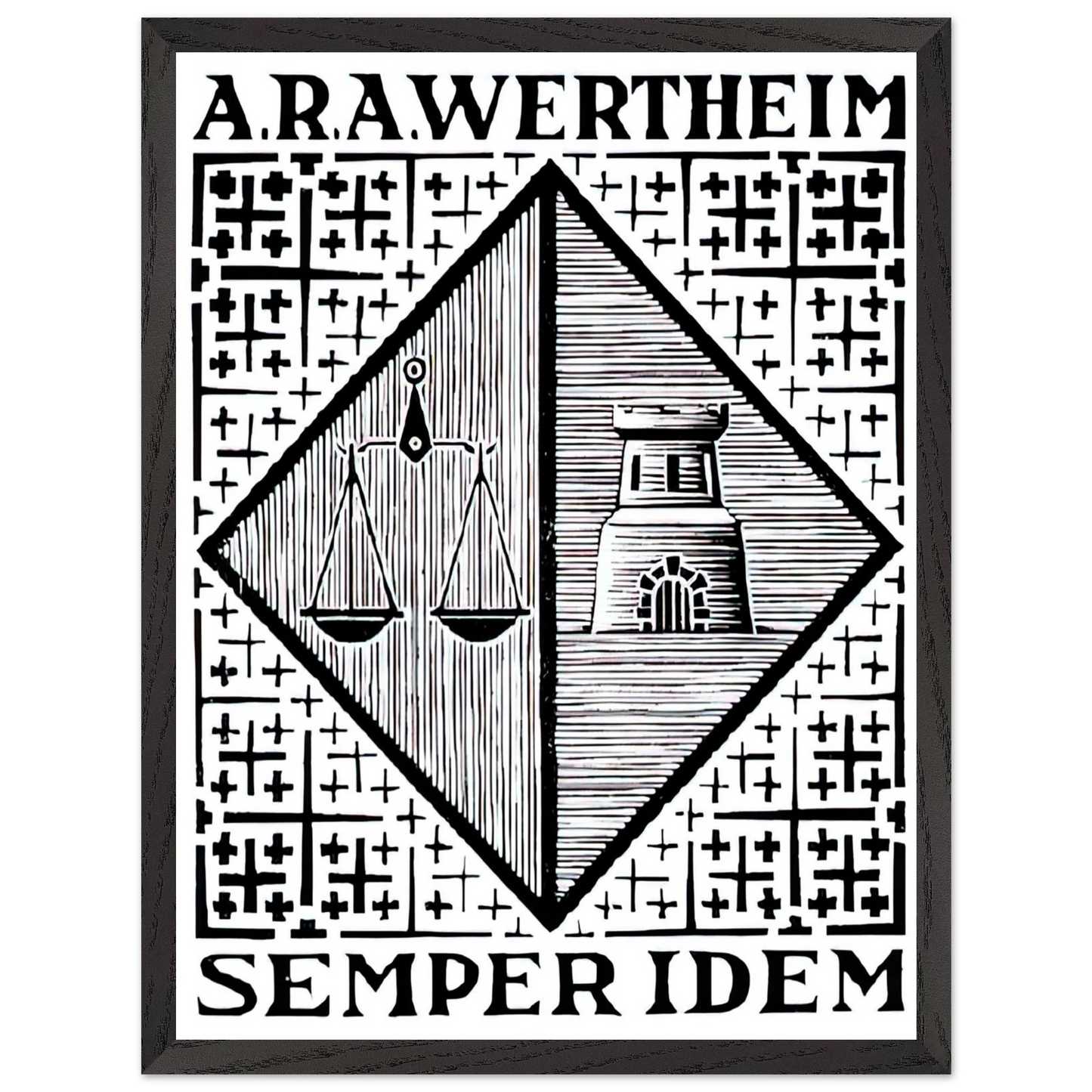 MC Escher - BOOKPLATE A R A WERTHEIM Wall Art - 60x80 cm / 24x32 inches - Fine Art Poster - -