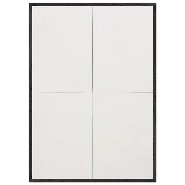 WHITE PAINTING FOUR PANEL 1951 - Robert Rauschenberg 70x100 cm / 28x40 inches Framed Art Print – Black Wooden Frame