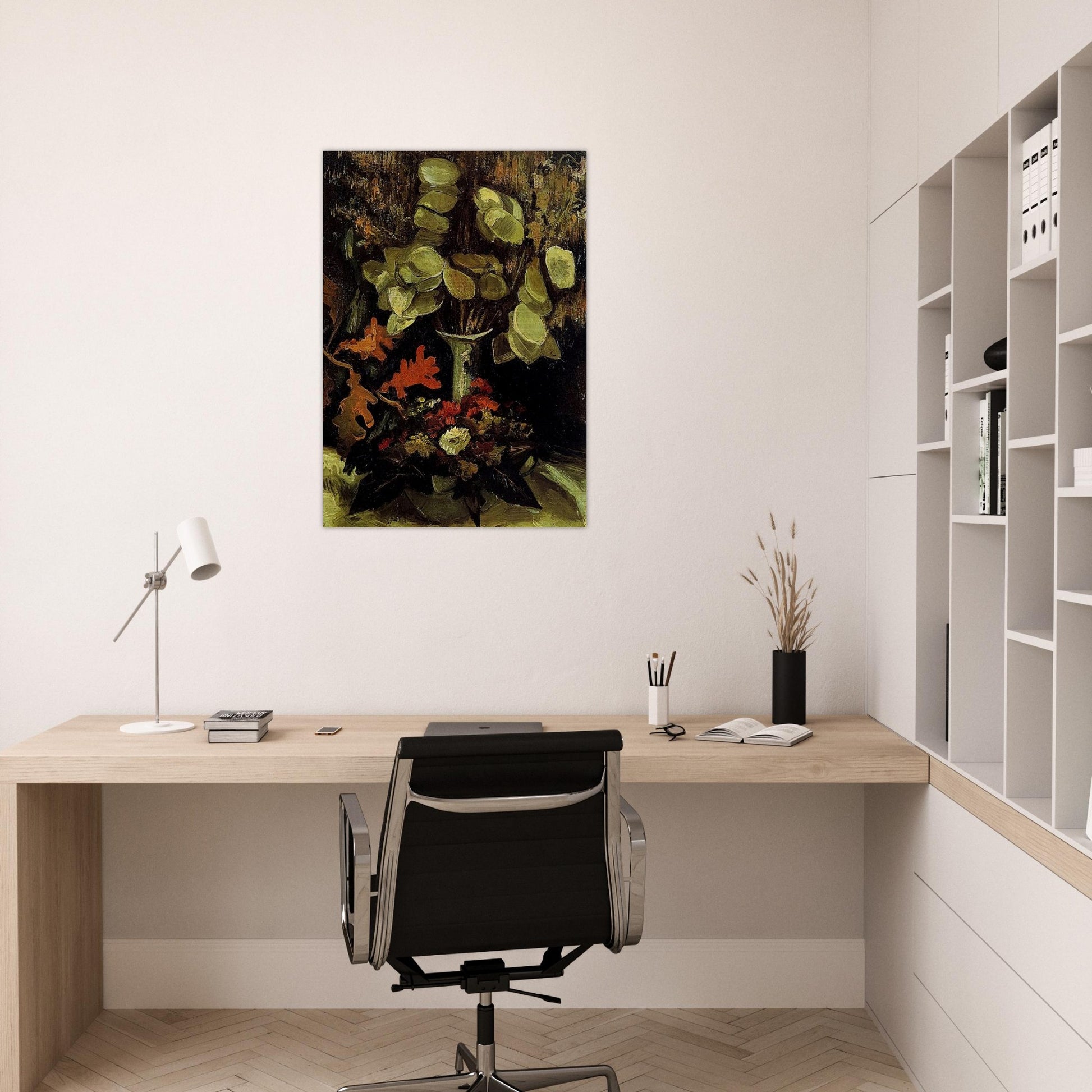 Vase with Honesty - Vincent van Gogh Brushed Aluminum Print - 70x100 cm / 28x40 inches | Vincent van Gogh Aluminum Print | Vincent van Gogh Prints