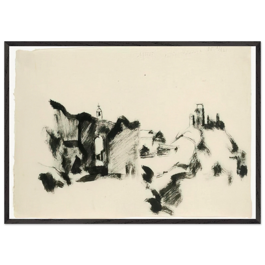 Assisi 35 marzo - 1935 - Julius Bissier Framed Art Print – Black Wooden Frame - Default Title - -Framed Art Print