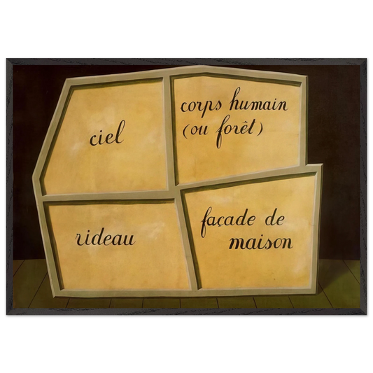 THE EMPTY MASK 1928 - Rene Magritte 70x100 cm / 28x40 inches Framed Art Print – Black Wooden Frame
