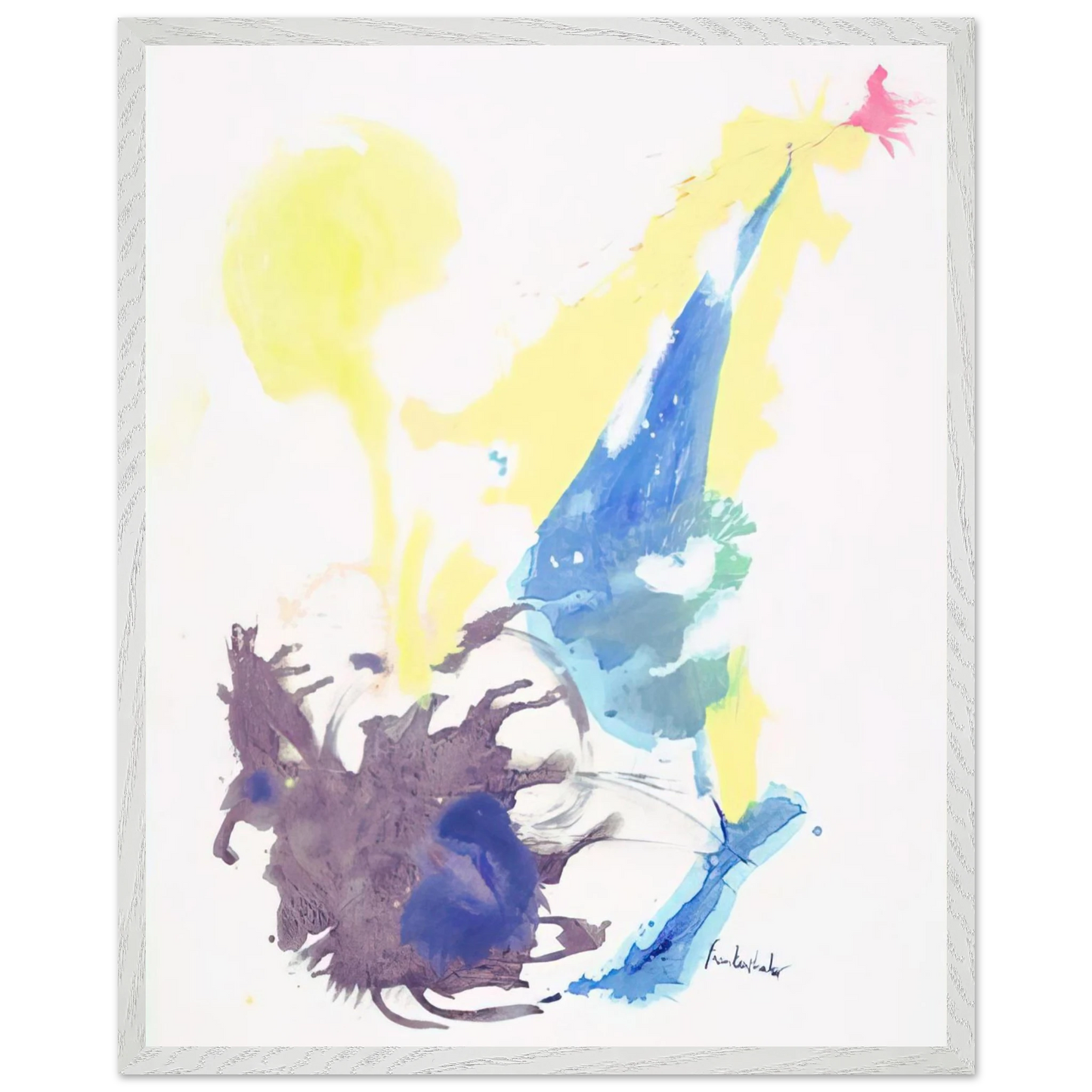 Helen Frankenthaler - Moving Day - 1961 Wall art - 21x29.7 cm / 8x12" - Premium Wooden Framed Poster With Fine Art Paper - White frame