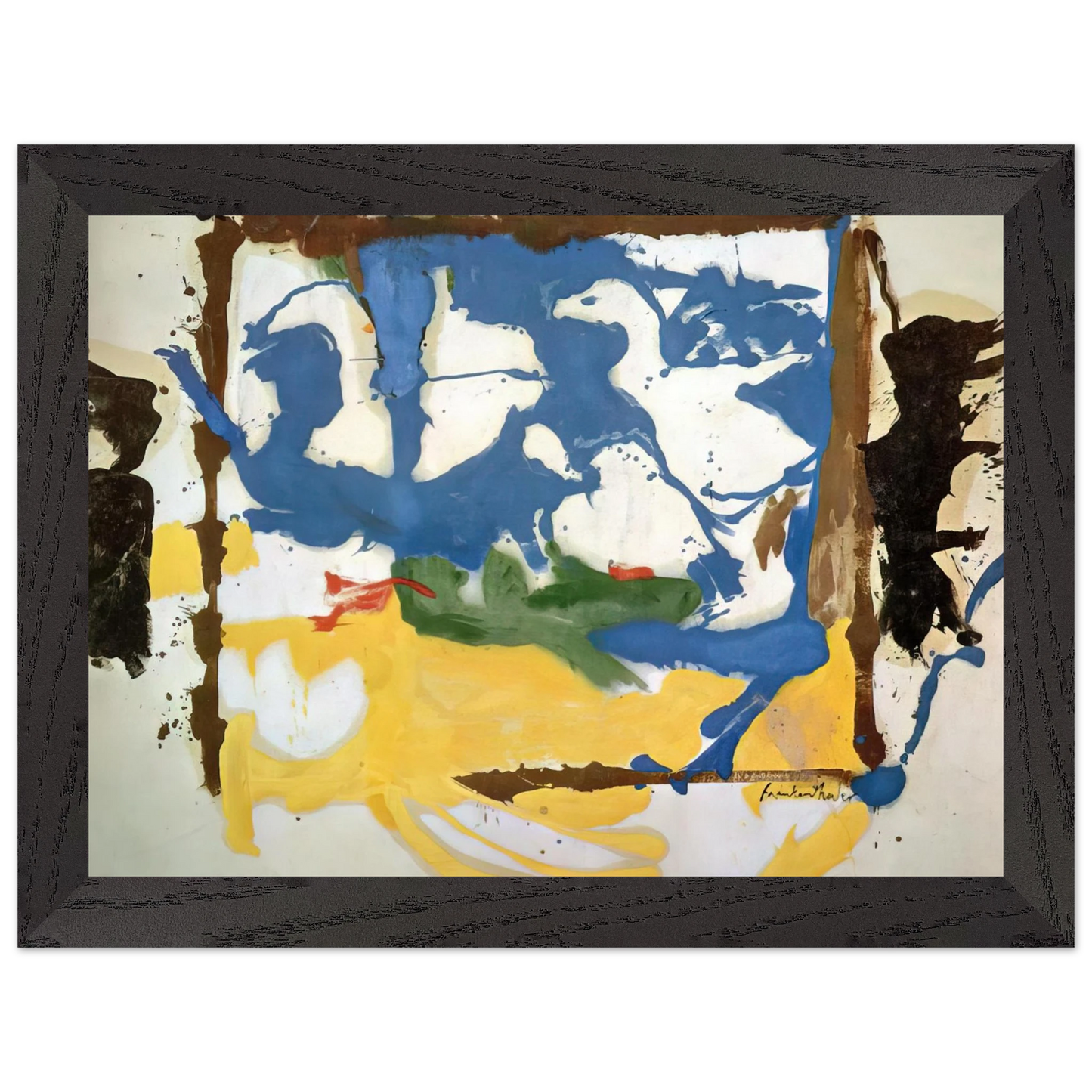 Helen Frankenthaler - Swan Lake #2 - 1961 Wall art - 20x25 cm / 8x10 inches - Premium Wooden Framed Poster With Fine Art Paper - White frame