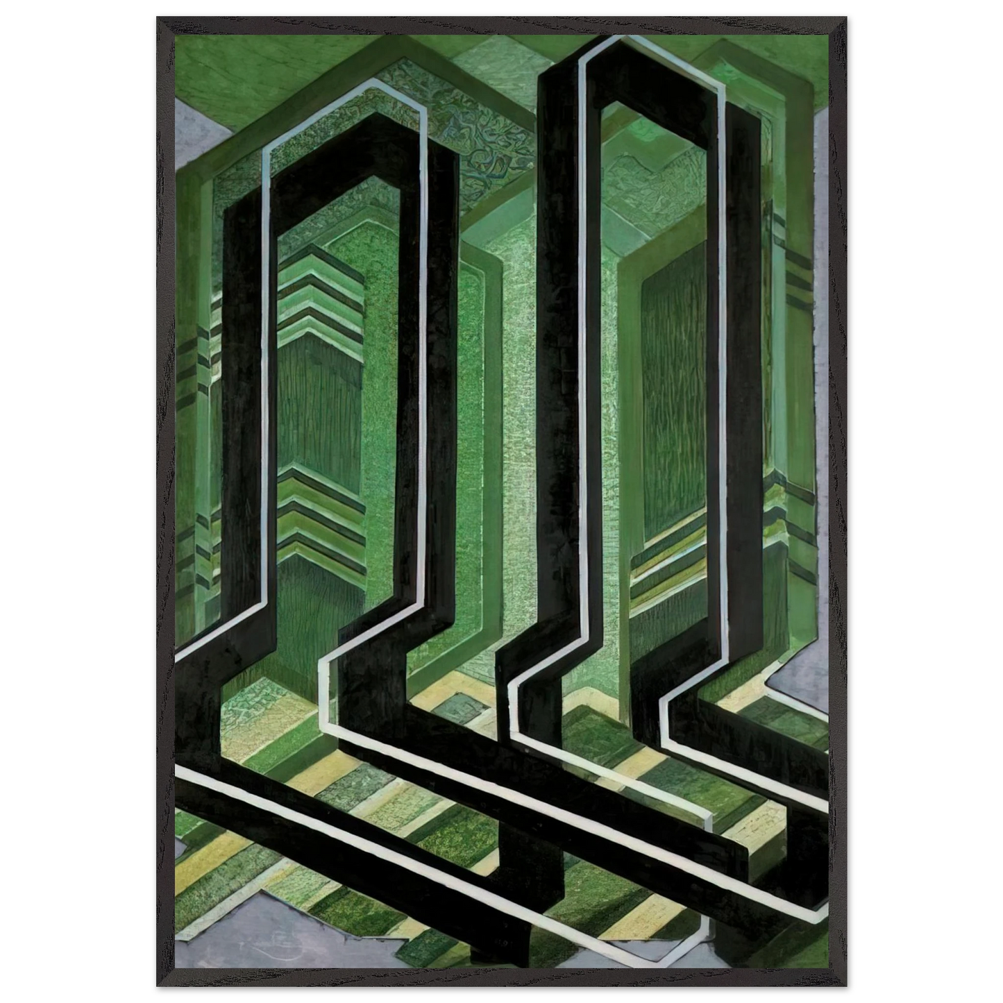 Diagonal Planes - Frantisek Kupka Framed Art Print – Black Wooden Frame - Default Title - -Framed Art Print