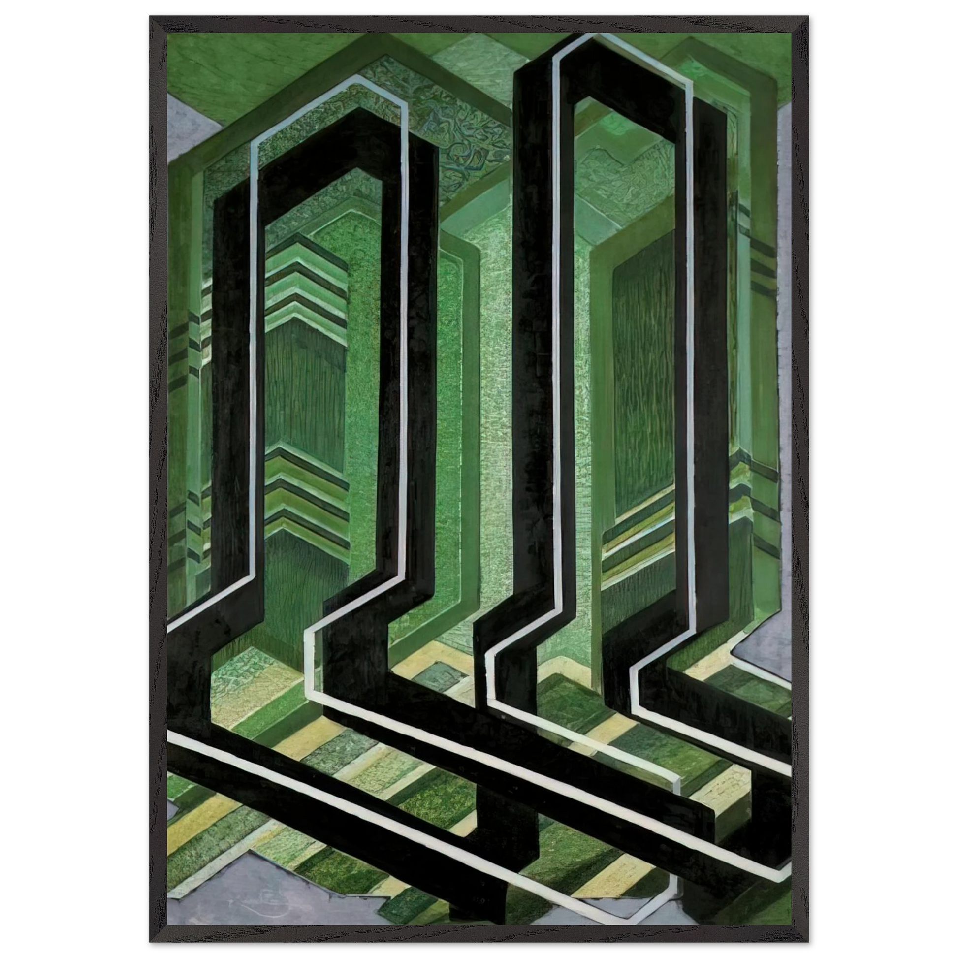 Diagonal Planes - Frantisek Kupka Framed Art Print – Black Wooden Frame - Default Title - -Framed Art Print