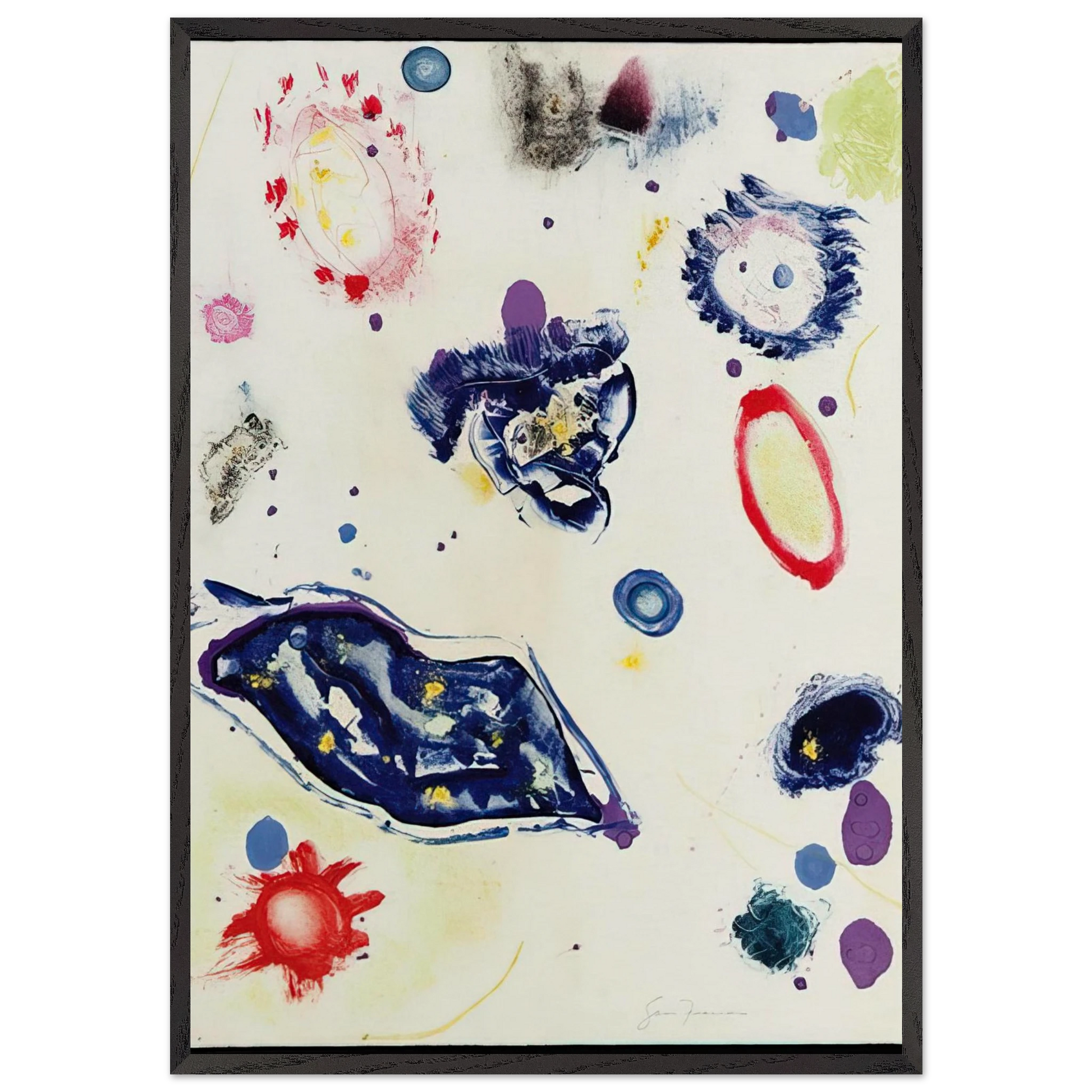 Untitled 1 - Sam Francis Framed Art Print – Black Wooden Frame - Default Title - -Framed Art Print