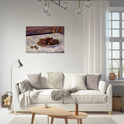 Still Life, a Plate of Plums - Pierre-Auguste Renoir Brushed Aluminum Print - 70x100 cm / 28x40 inches | Pierre-Auguste Renoir Aluminum Print | Pierre-Auguste Renoir Prints