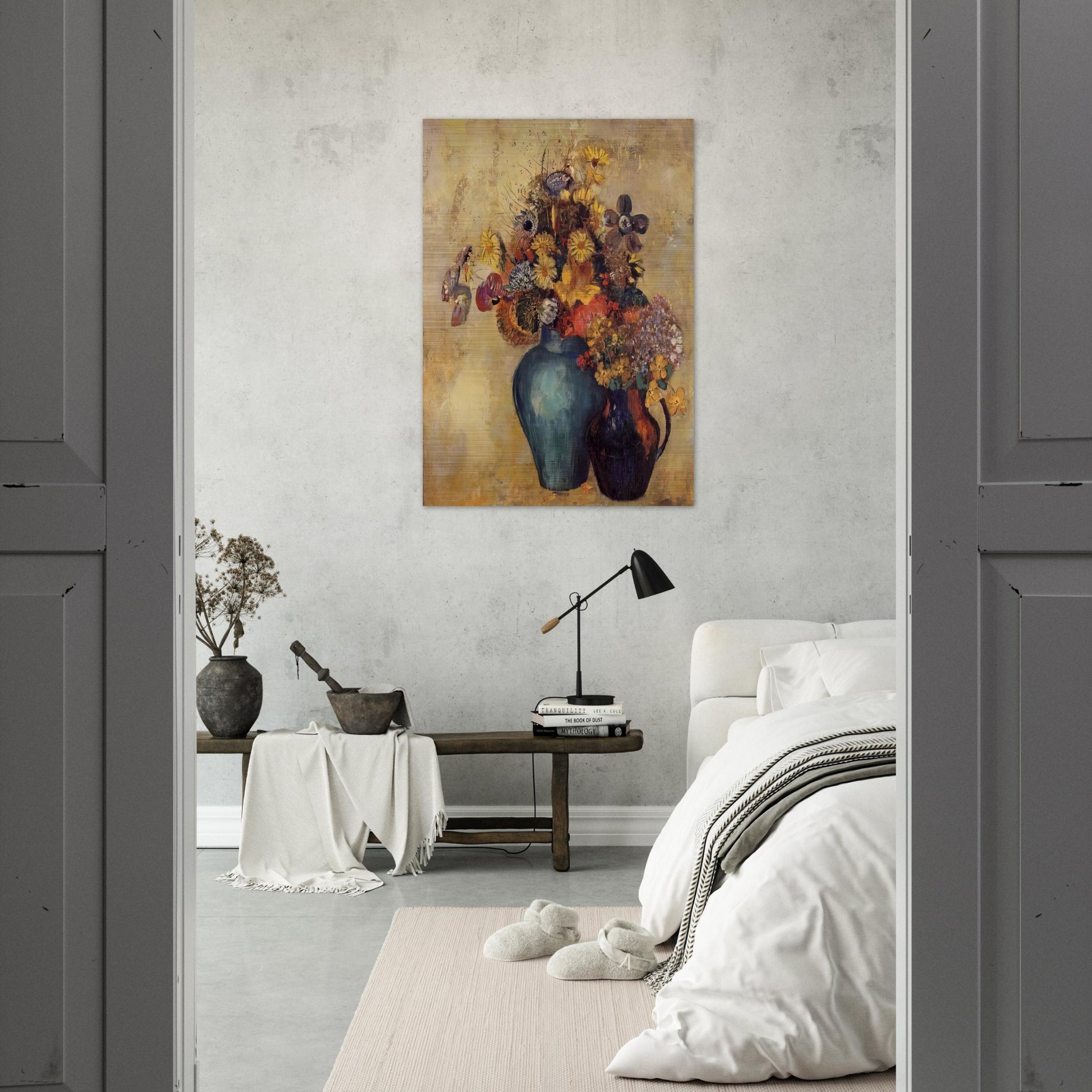 FLOWERS 1 - Odilon Redon Brushed Aluminum Print - 70x100 cm / 28x40 inches | Odilon Redon Aluminum Print | Odilon Redon Prints