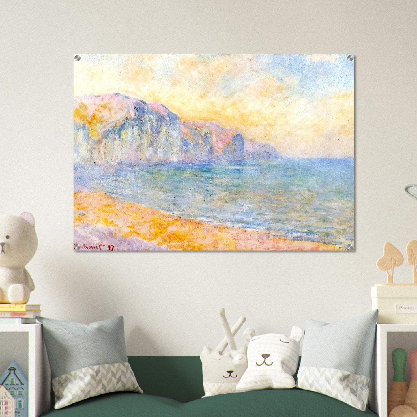 Cliffs at Pourville, Morning - claude monet Acrylic Print - 70x100 cm / 28x40″ inches