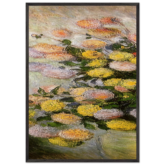 Vase of Dahlias - claude monet Framed Art Print – Black Wooden Frame - Default Title - -Framed Art Print
