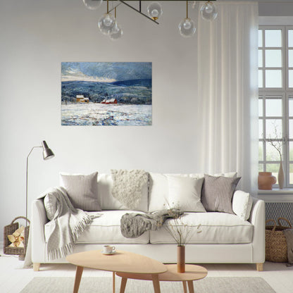 Winter in the Connecticut Hills - Childe Hassam Brushed Aluminum Print - 70x100 cm / 28x40 inches | Childe Hassam Aluminum Print | Childe Hassam Prints