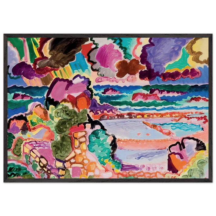 Lorage sur Brehat - 1956 - Charles Lapicque 70x100 cm / 28x40 inches Framed Art Print – Black Wooden Frame