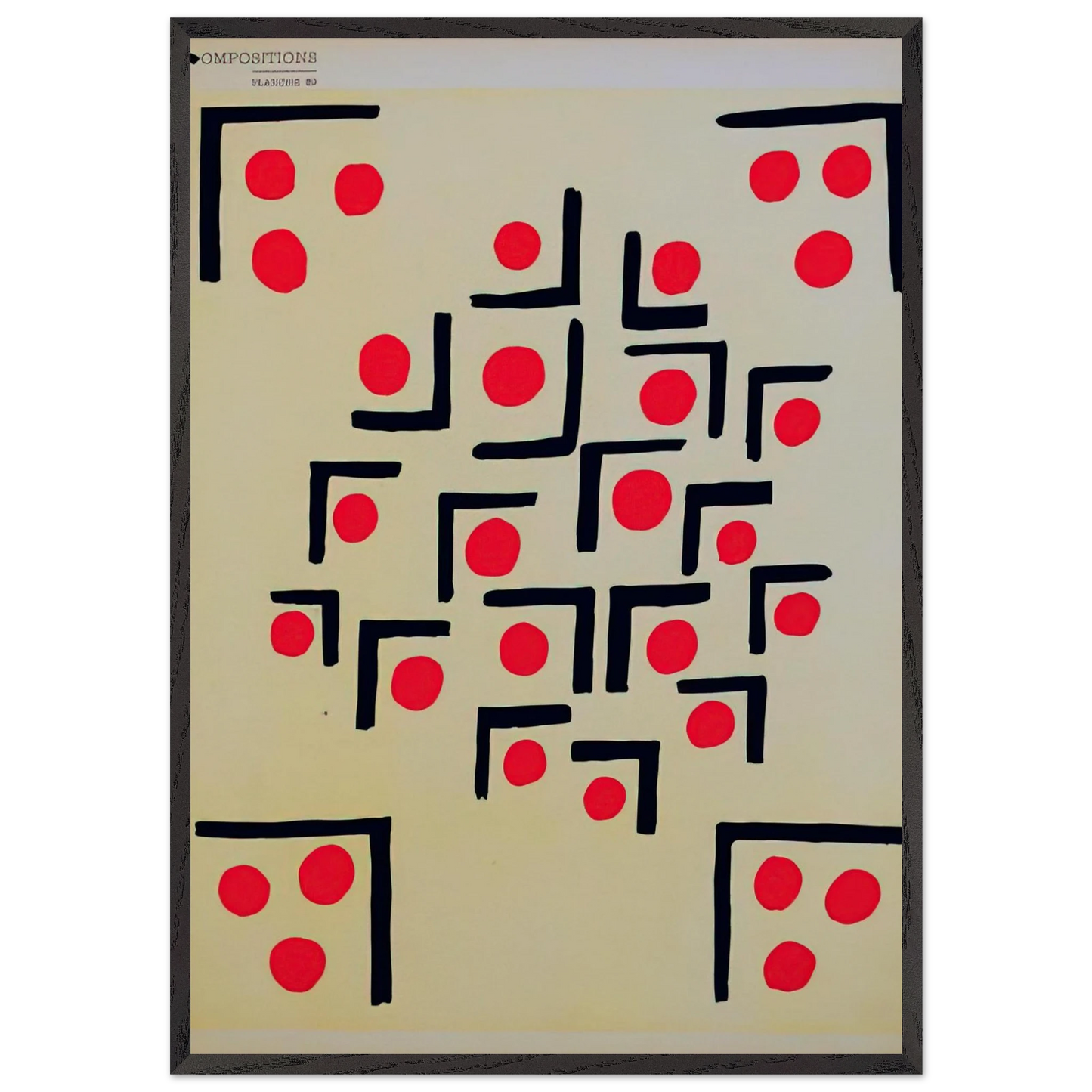 COMPOSITION 29 - Sonia Delaunay Framed Art Print – Black Wooden Frame - Default Title - -Framed Art Print