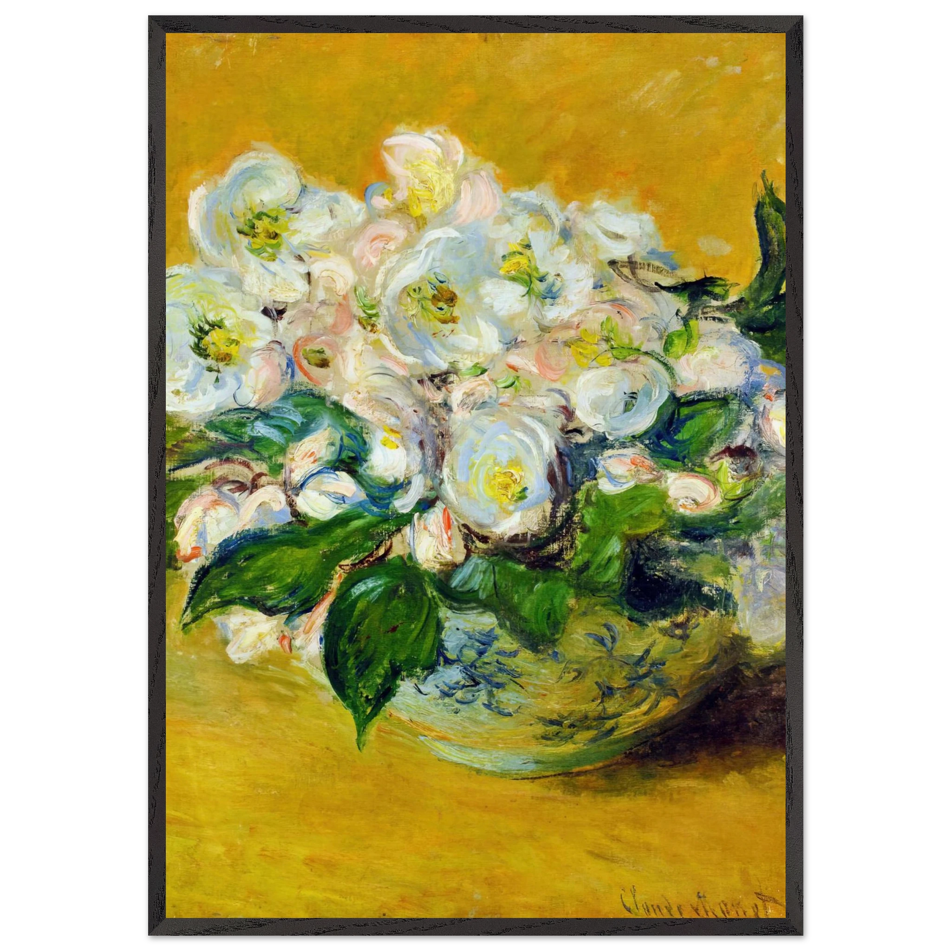 Christmas Roses - claude monet Framed Art Print – Black Wooden Frame - Default Title - -Framed Art Print