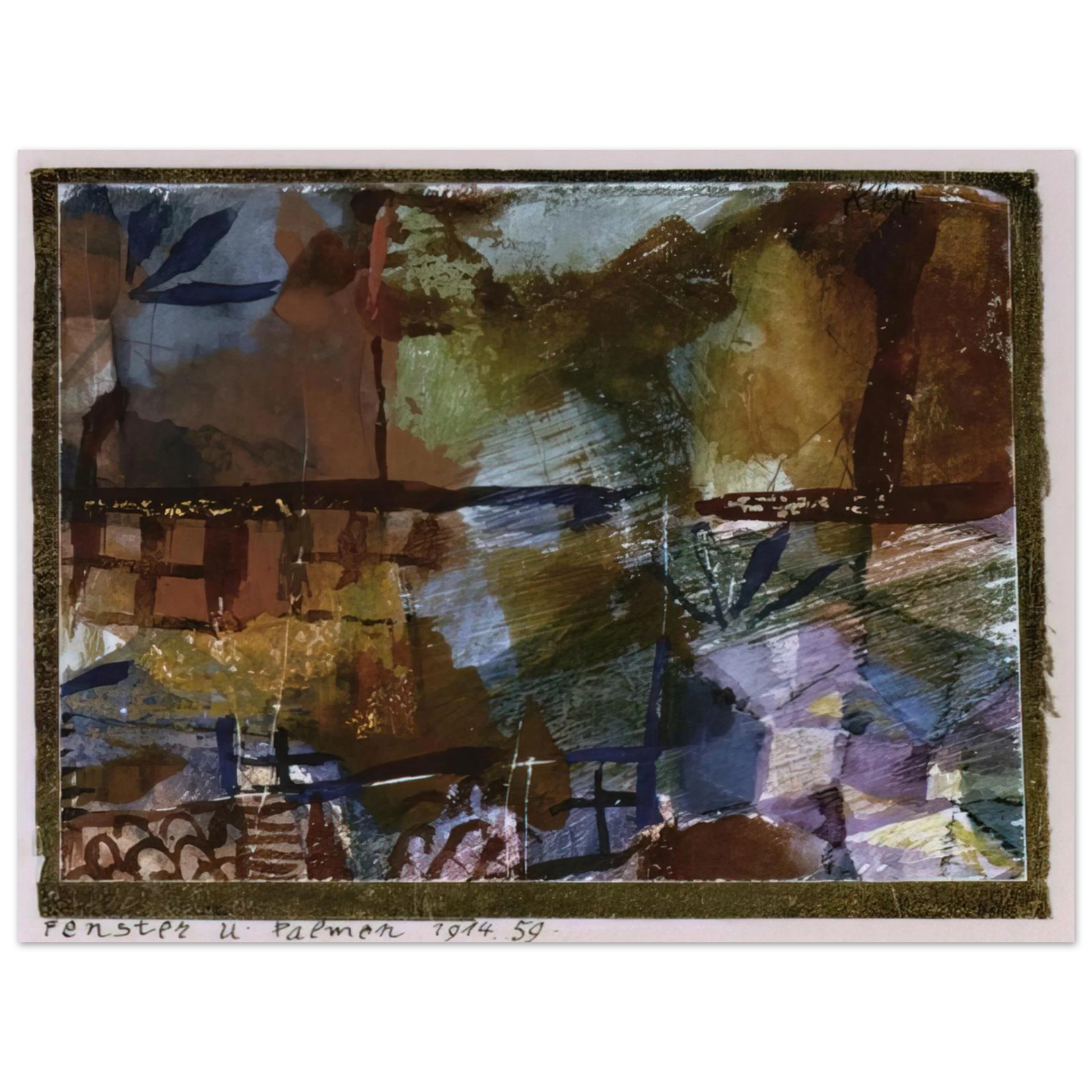 Paul Klee - WINDOWS AND PALM TREES 1914 Fine Art Poster - Default Title