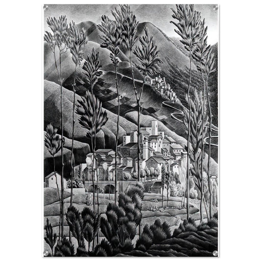 ALFEDENA ABRUZZI - MC Escher Acrylic Print - 70x100 cm / 28x40″ inches | Maurits Cornelis Escher Prints