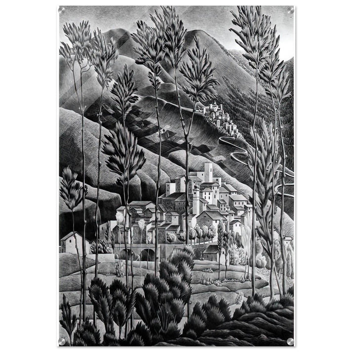 ALFEDENA ABRUZZI - MC Escher Acrylic Print - 70x100 cm / 28x40″ inches | Maurits Cornelis Escher Prints