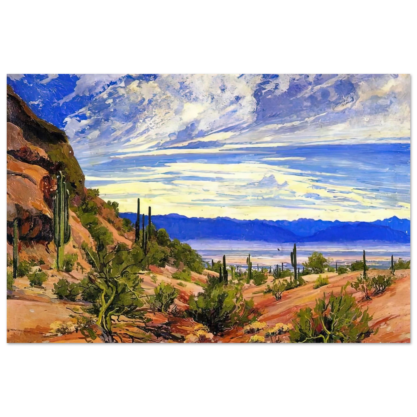 Maynard Dixon - WASHOE WICKIUP 1919 Wall art - 13x18 cm / 5x7 Inches - Premium Wooden Framed Poster With Fine Art Paper - White frame