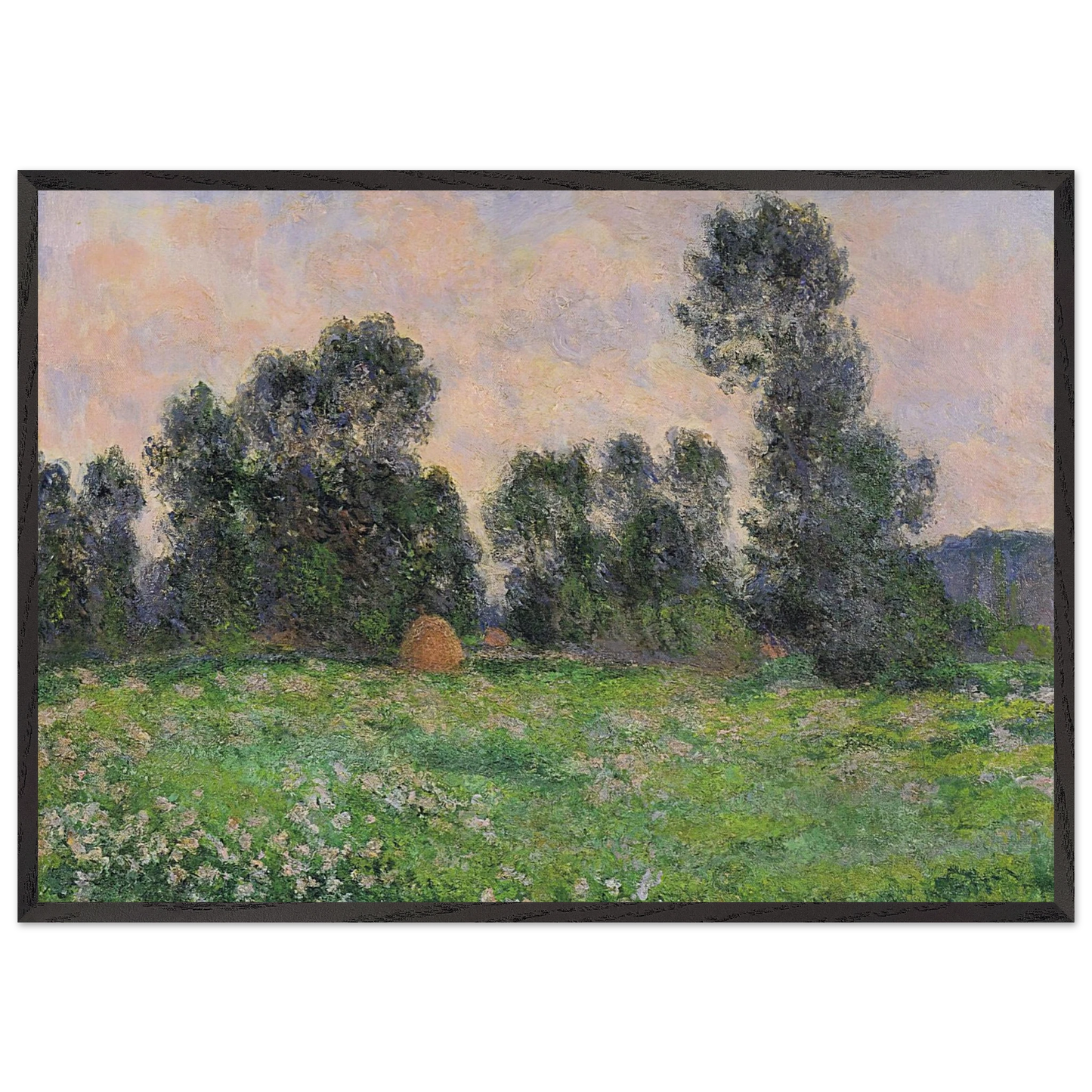Meadow in Giverny - claude monet Framed Art Print – Black Wooden Frame - Default Title - -Framed Art Print
