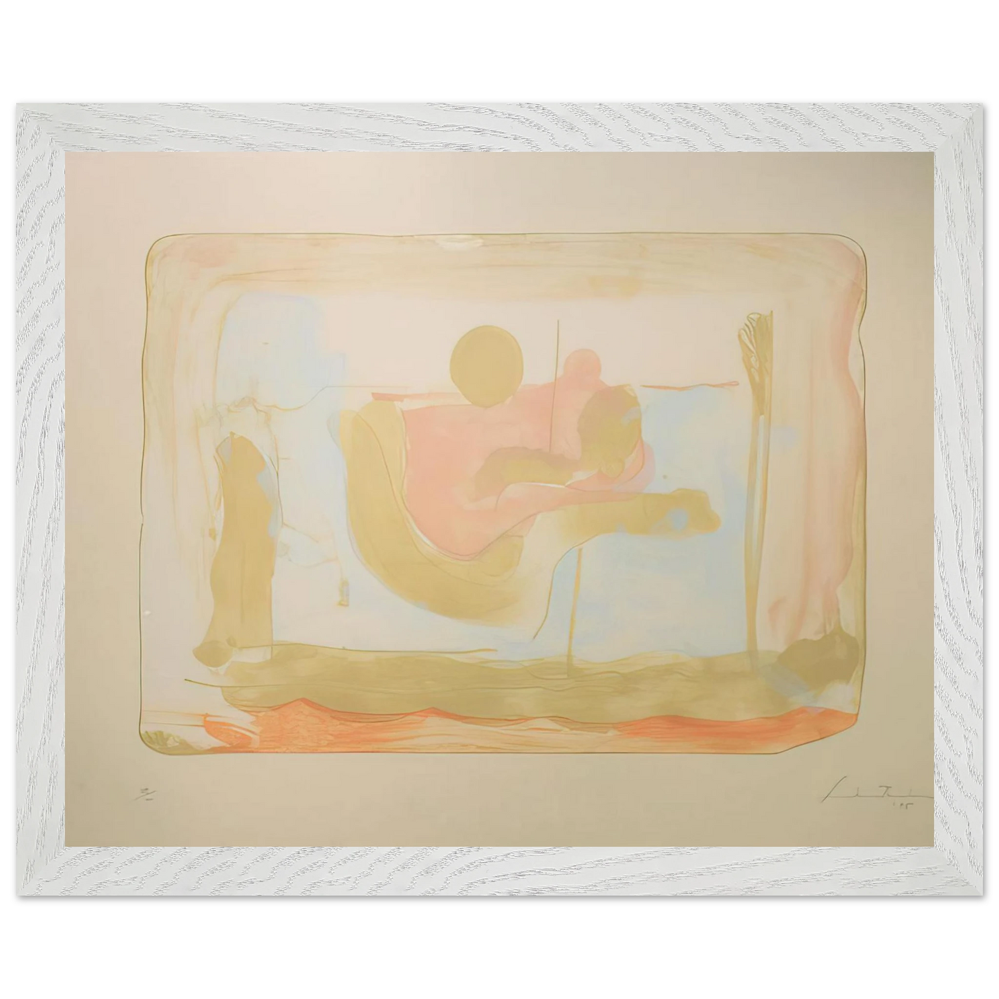 Helen Frankenthaler - Reflections I - 1995 Wall art - 13x18 cm / 5x7 inches - Premium Wooden Framed Poster With Fine Art Paper - Black frame