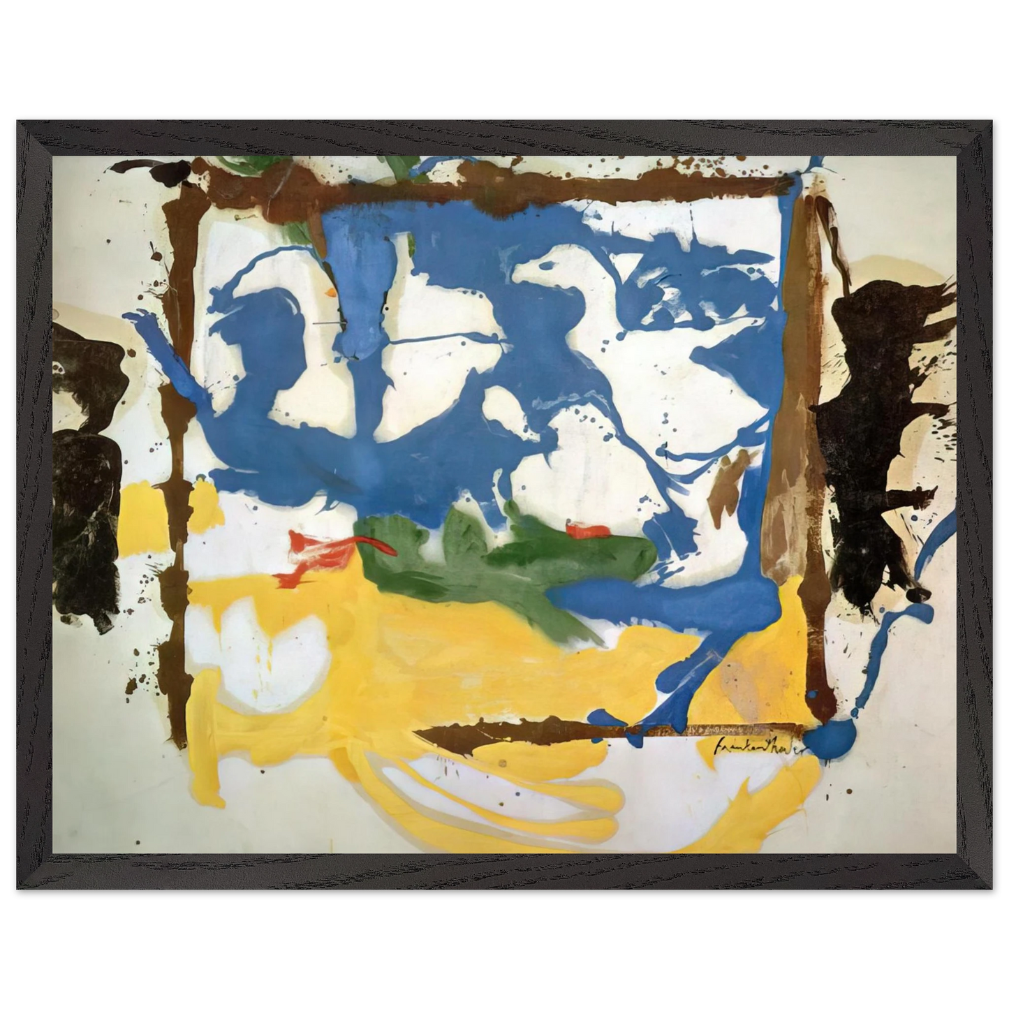 Helen Frankenthaler - Swan Lake #2 - 1961 Wall art - 15x20 cm / 6x8 inches - Premium Wooden Framed Poster With Fine Art Paper - Black frame