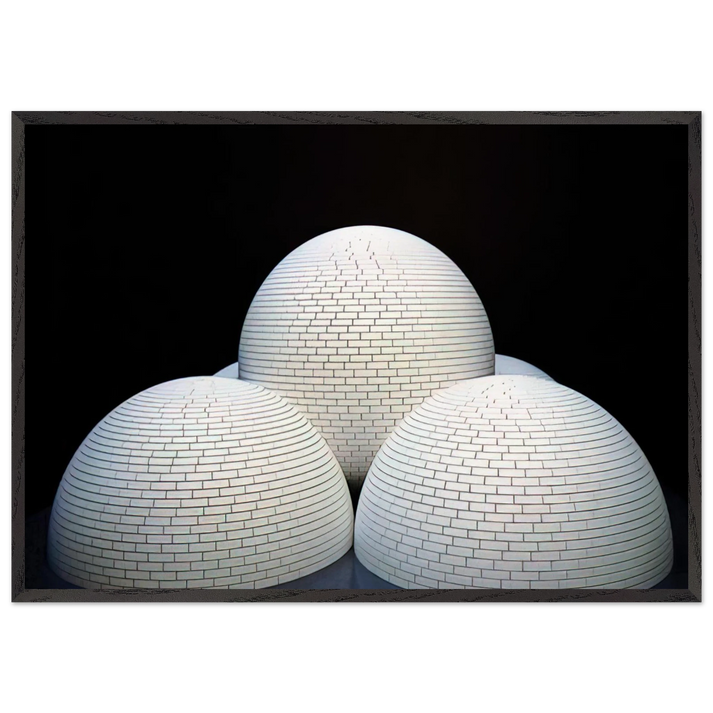 Model for Brick Structure four domes and a sphere - Sol LeWitt 70x100 cm / 28x40 inches Framed Art Print – Black Wooden Frame