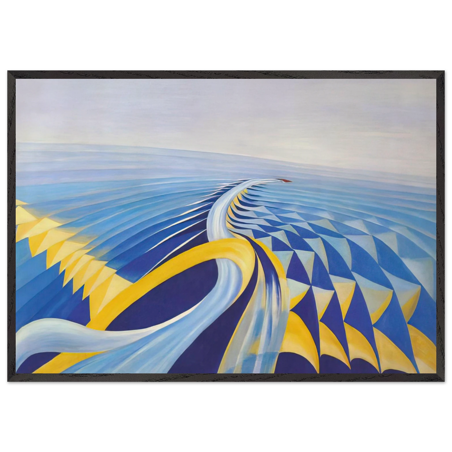 Speeding Motorboat - 1923 - Benedetta Cappa Framed Art Print – Black Wooden Frame - Default Title - -Framed Art Print