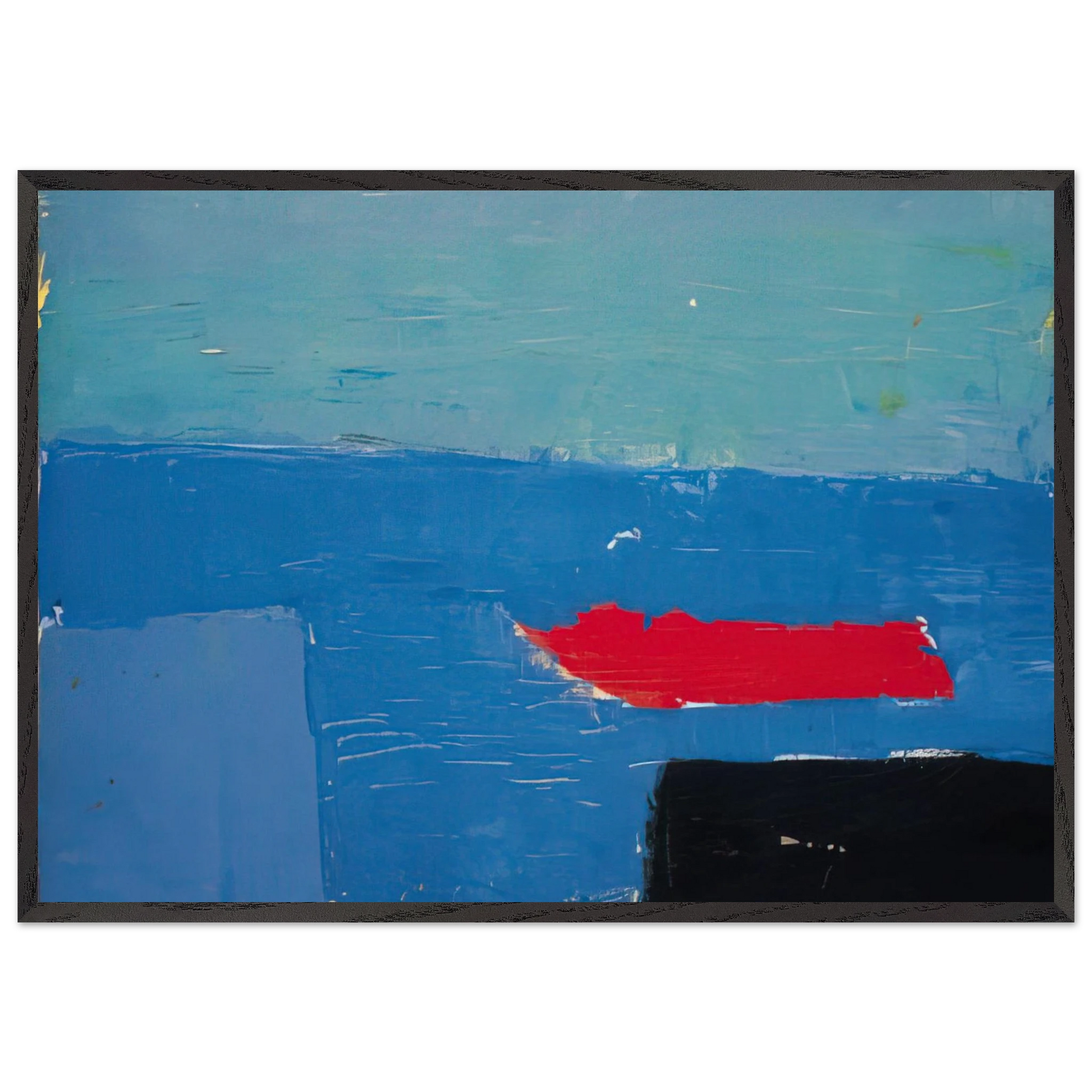 Bateau - Lyrical Abstraction - Nicolas de Stael Framed Art Print – Black Wooden Frame - Default Title - -Framed Art Print