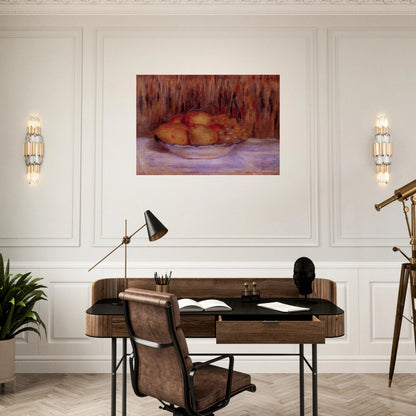 Still Life with Pears and Grapes - Pierre-Auguste Renoir Brushed Aluminum Print - 70x100 cm / 28x40 inches | Pierre-Auguste Renoir Aluminum Print | Pierre-Auguste Renoir Prints