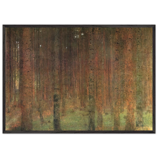PINE FOREST II - Gustav Klimt Framed Art Print – Black Wooden Frame - Default Title - -Framed Art Print
