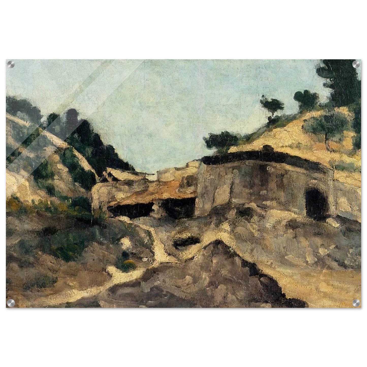 Landscape with Watermill - Paul Cézanne Acrylic Print - 70x100 cm / 28x40″ inches | Paul Cézanne Wall Art | Paul Cézanne Prints