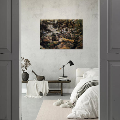 Rocks at Fountainebleau - Paul Cézanne Brushed Aluminum Print - 70x100 cm / 28x40 inches | Paul Cézanne Aluminum Print | Paul Cézanne Prints