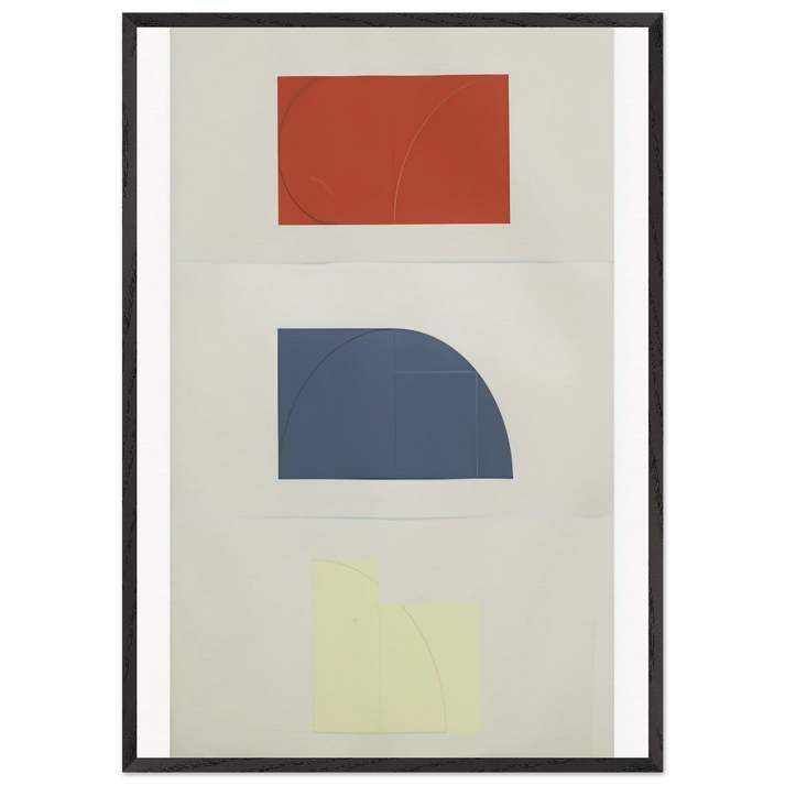 SERIES OF THREE 1984 - Robert Mangold 70x100 cm / 28x40 inches Framed Art Print – Black Wooden Frame