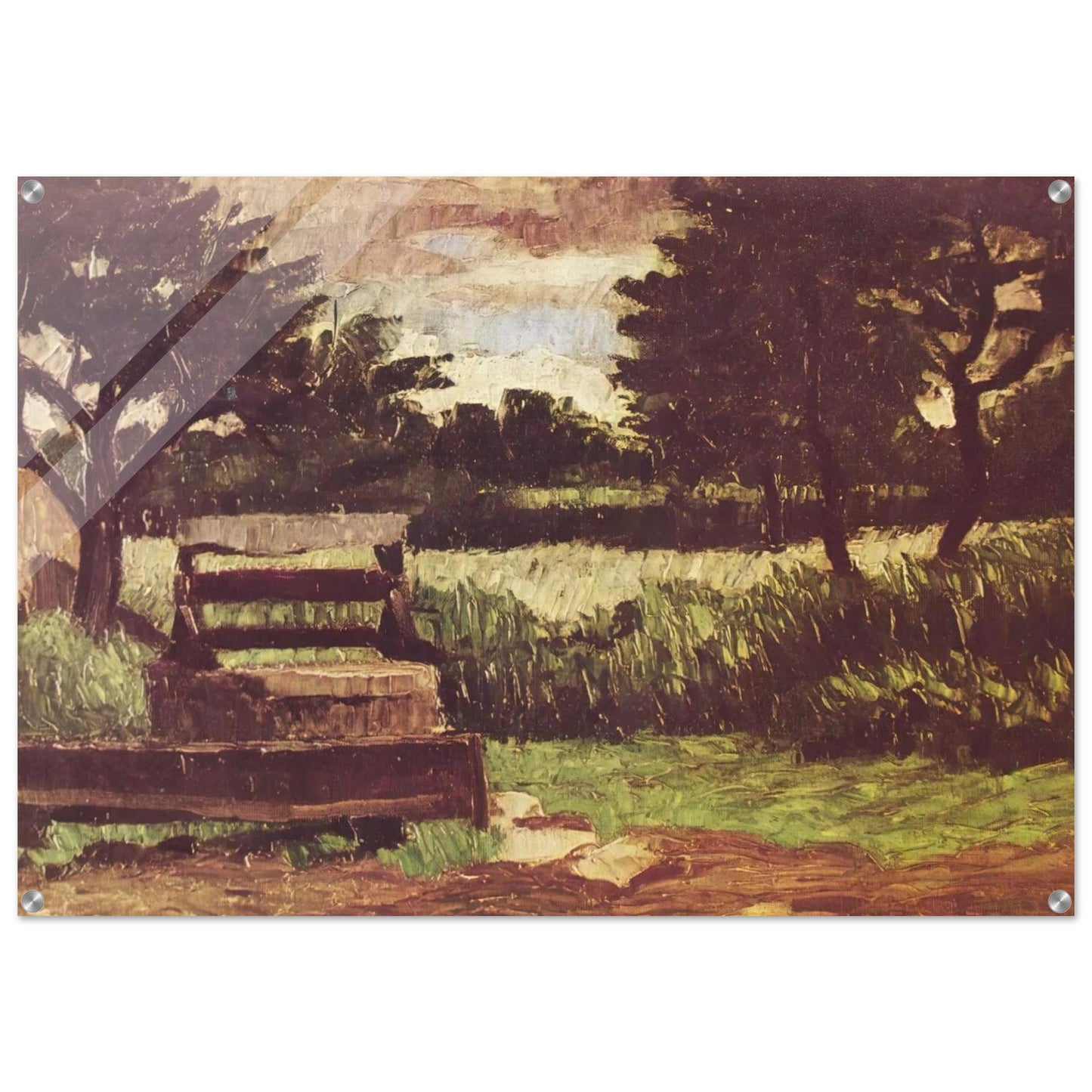 Landscape with fountain - Paul Cézanne Acrylic Print - 70x100 cm / 28x40″ inches